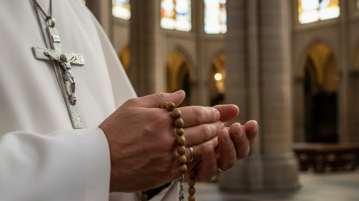 Imagen genérica de un detalle religioso en un entorno eclesiástico solemne.