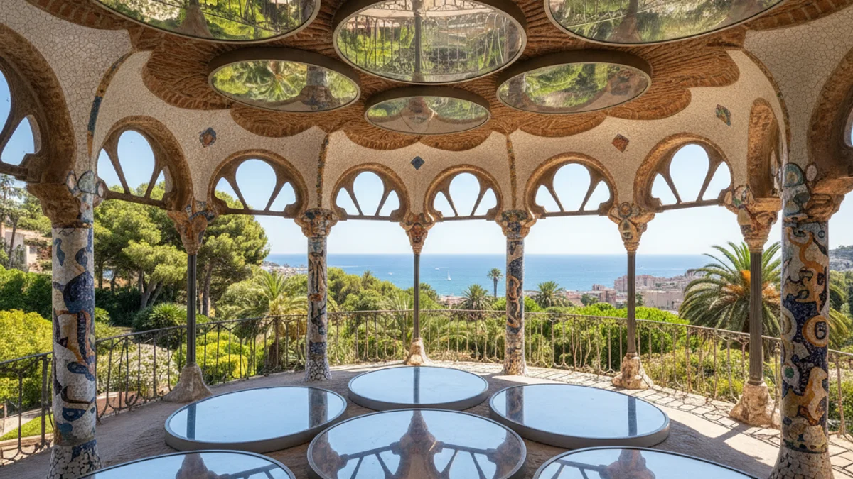 Imagen genérica de la parte superior de una torre modernista con vistas a un jardín histórico.