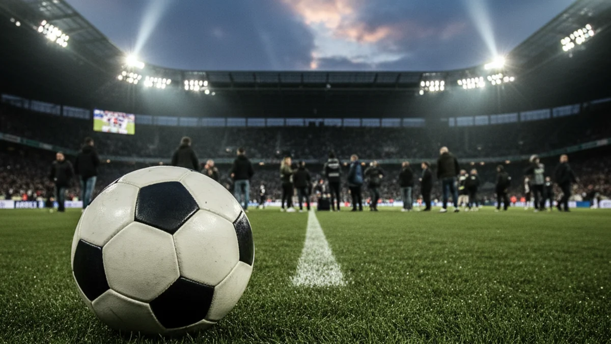 Imatge genèrica d'una pilota de futbol sobre la gespa d'un estadi.