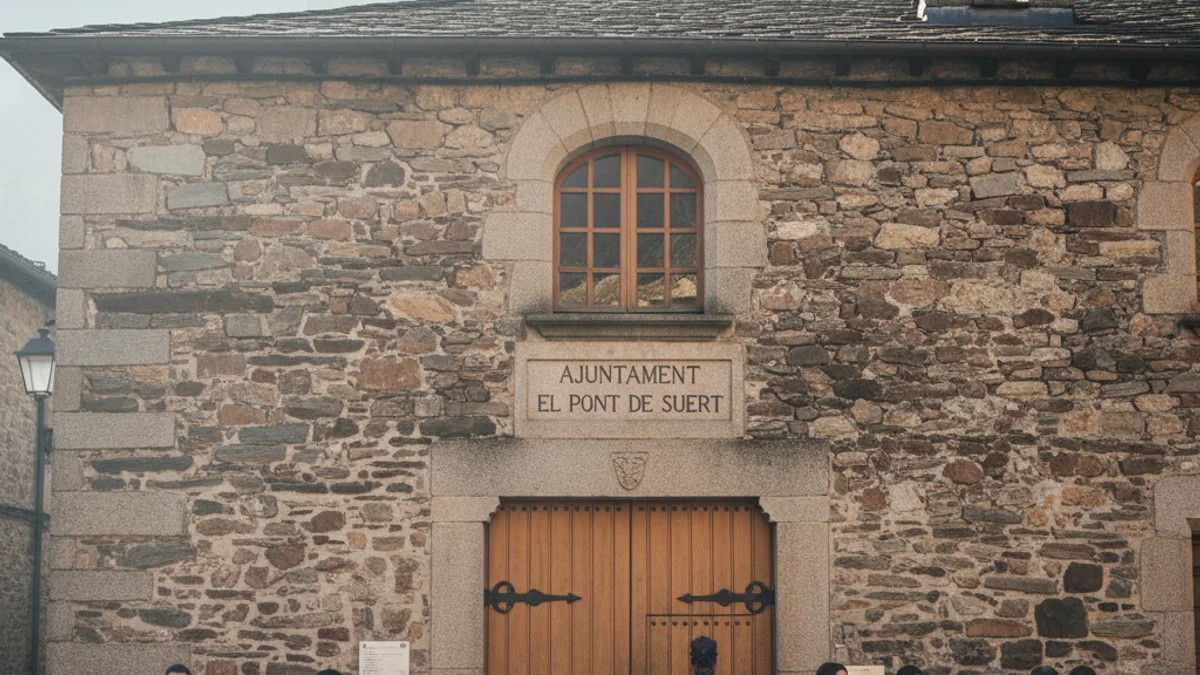 Imatge genèrica de la façana d'un ajuntament de muntanya a l'Alta Ribagorça.