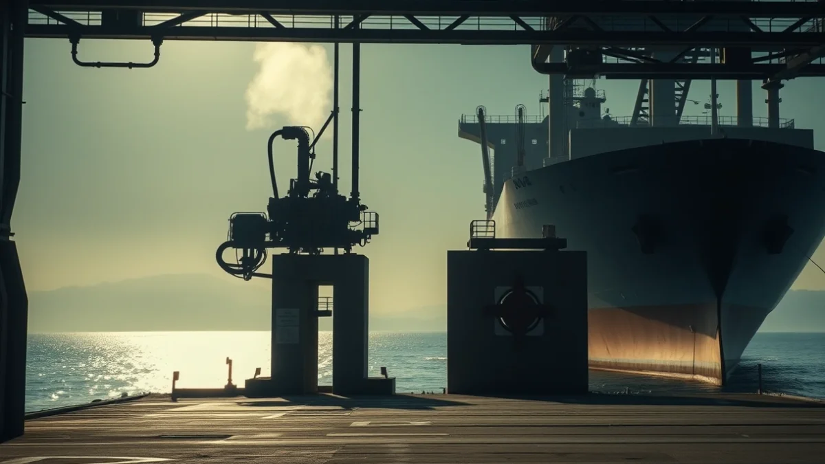 Imatge genèrica de les obres de millora en un moll portuari amb maquinària d'enginyeria.