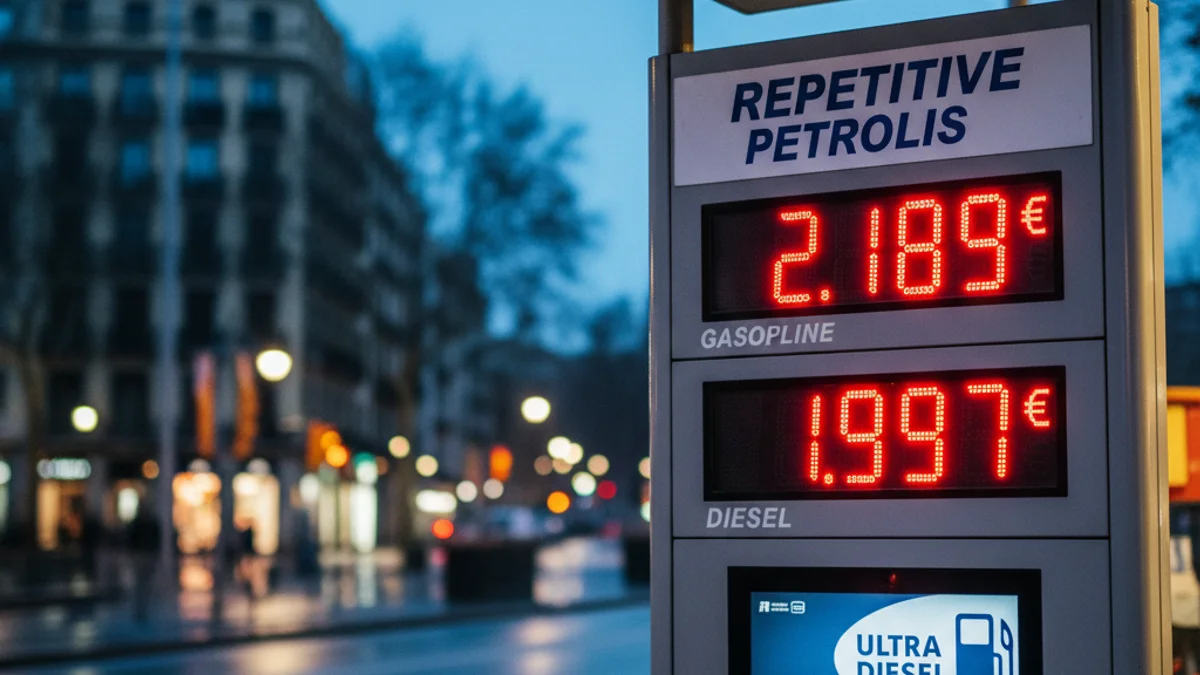 Generic image of a fuel price display at a gas station showing high prices.