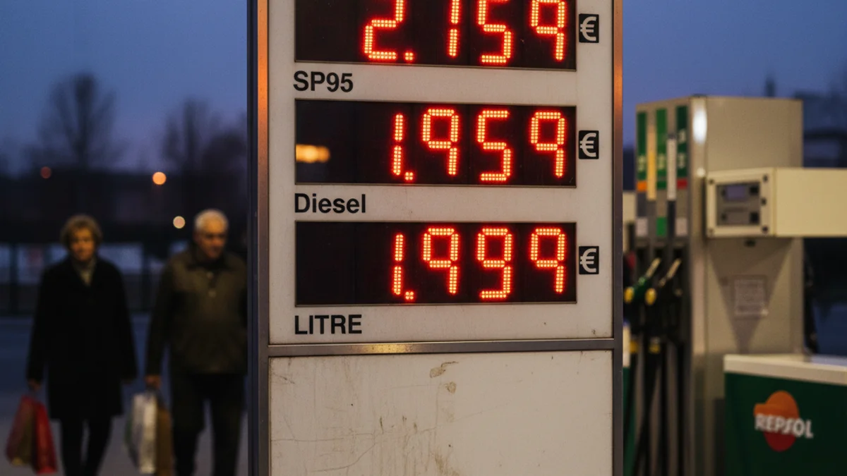 Generic image of a fuel price display at a gas station showing high rates.