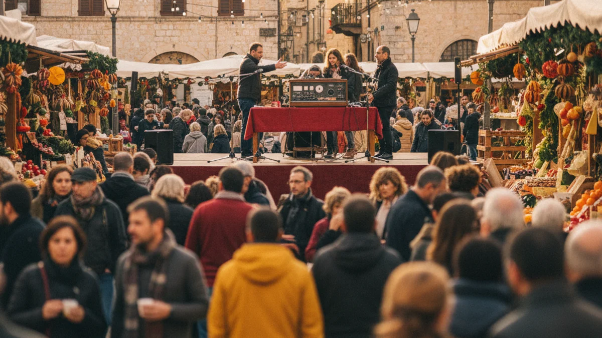 Imatge genèrica d'un esdeveniment festiu a l'aire lliure amb ambient de mercat.