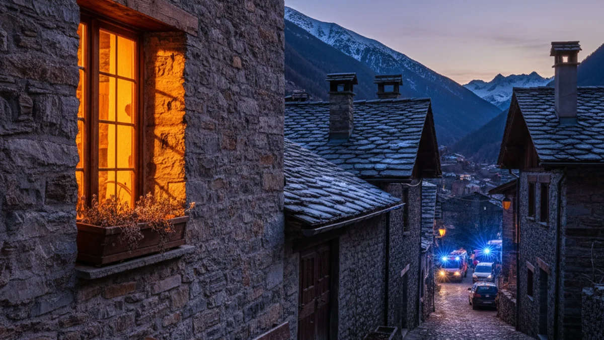 Imatge genèrica d'un poble de muntanya il·luminat al capvespre, simbolitzant l'acompanyament social.