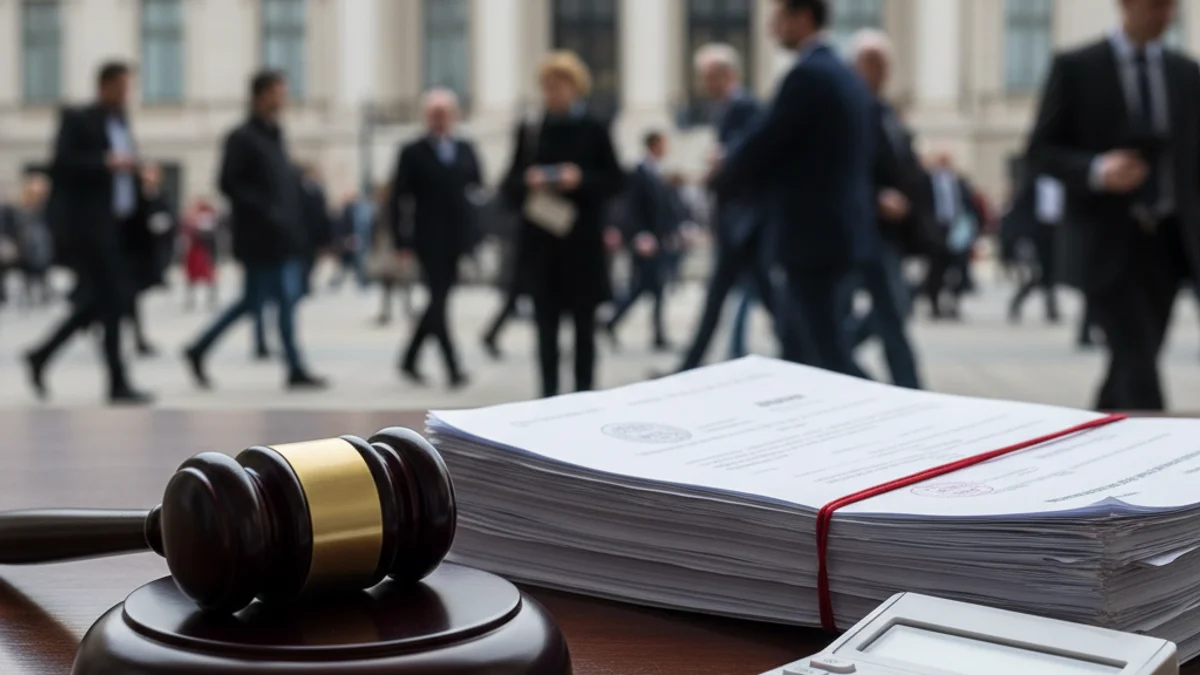 Imatge genèrica de documents oficials i una calculadora sobre una taula de despatx.