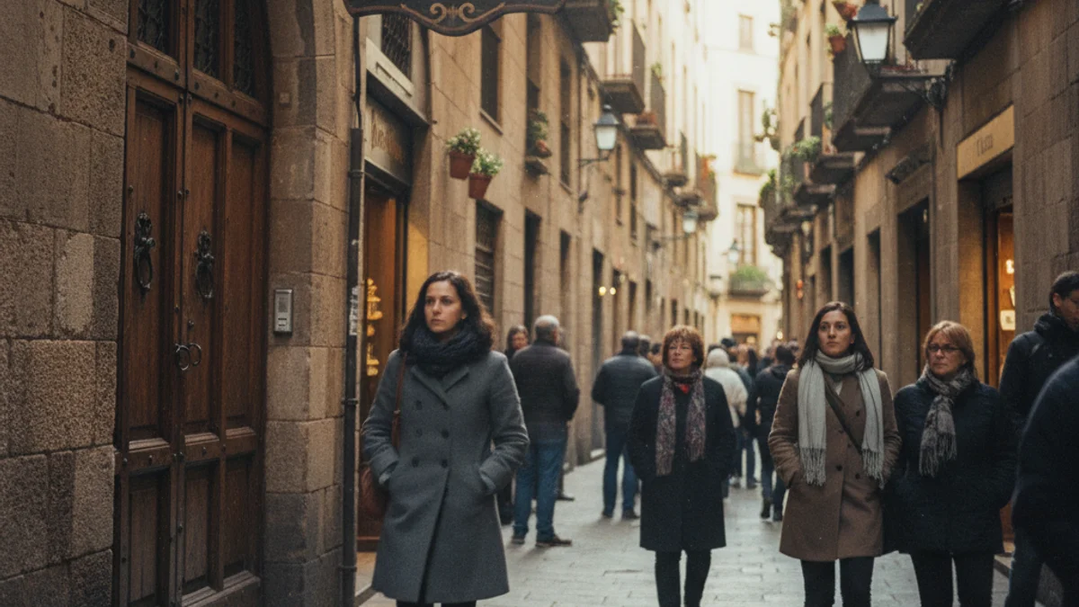 Imatge genèrica d'un carrer del centre històric de Barcelona amb vianants desdibuixats.