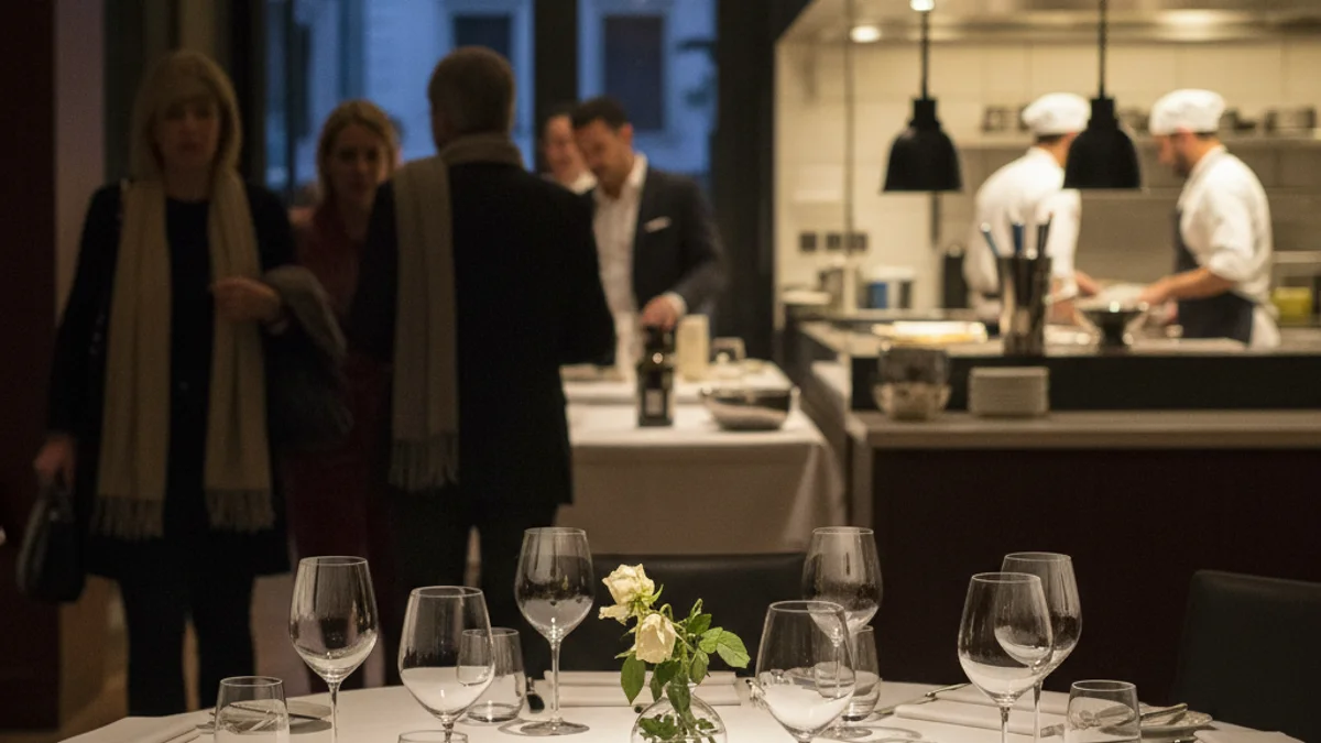 Imatge genèrica de l'interior d'un restaurant gastronòmic amb les taules parades.