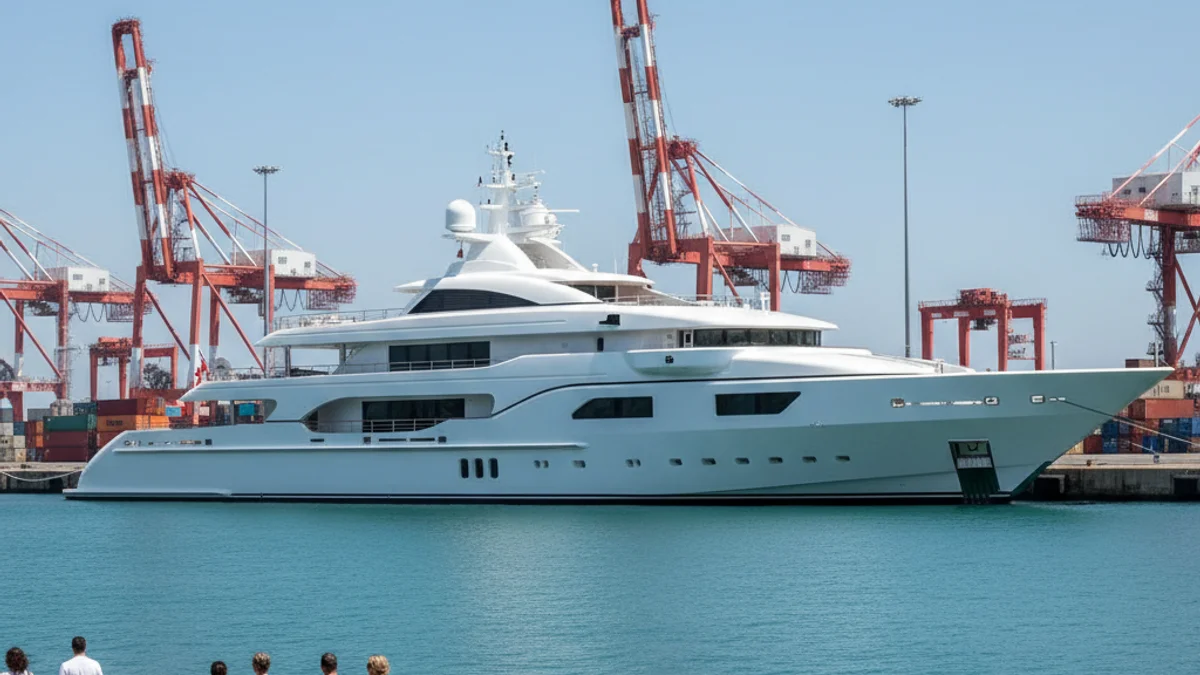 Imatge genèrica d'un superiot de luxe atracat en un port mediterrani.