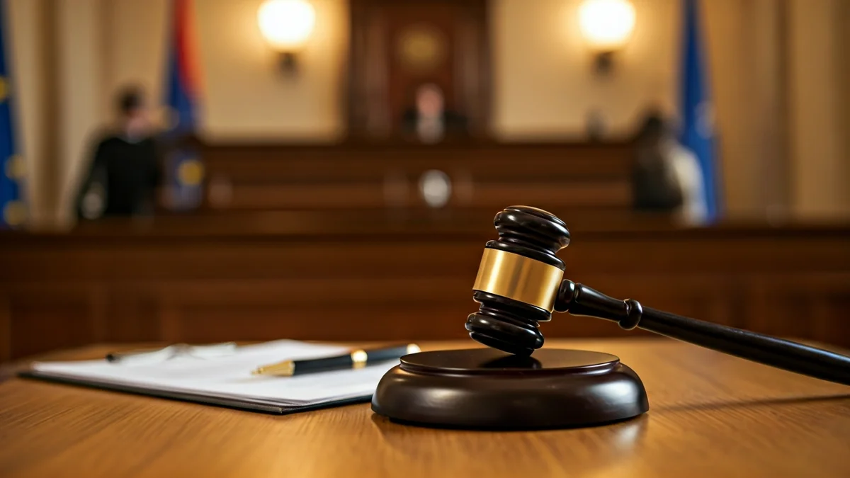 Imatge genèrica d'un martell de jutge sobre una taula amb documents legals.