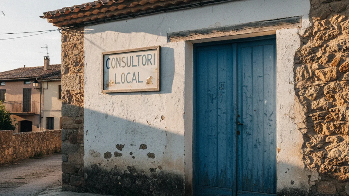 Generic image of a closed local medical clinic in a rural setting.