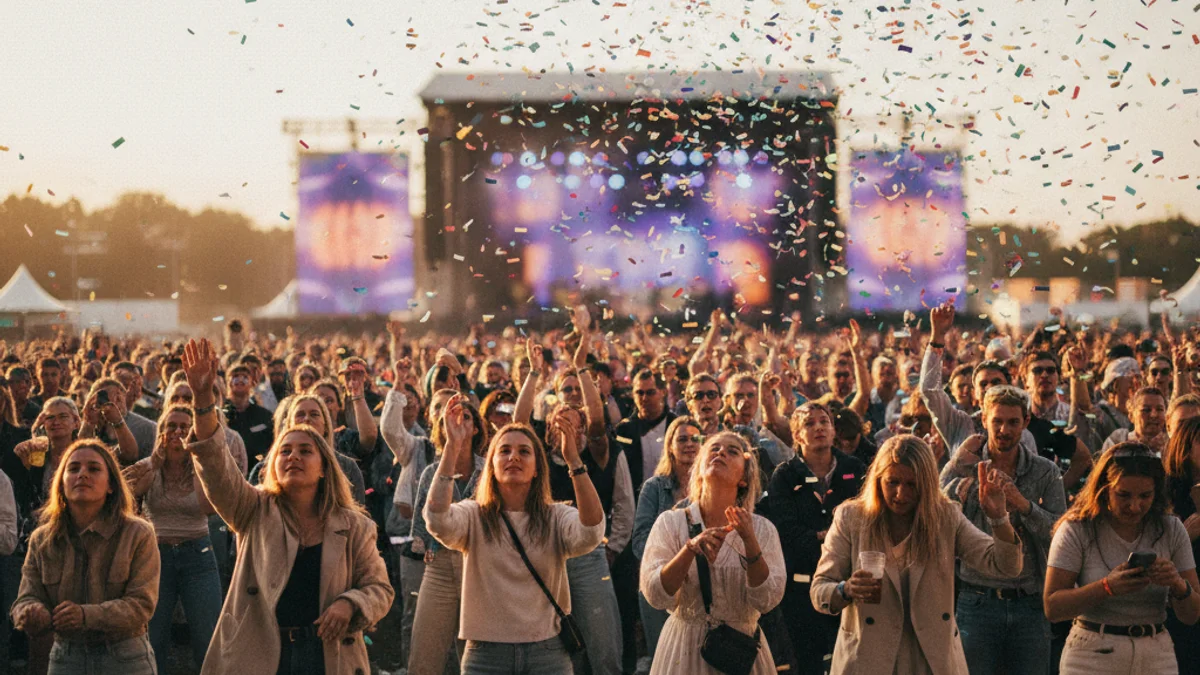 Generic image of an outdoor music festival with a crowd enjoying the concerts.