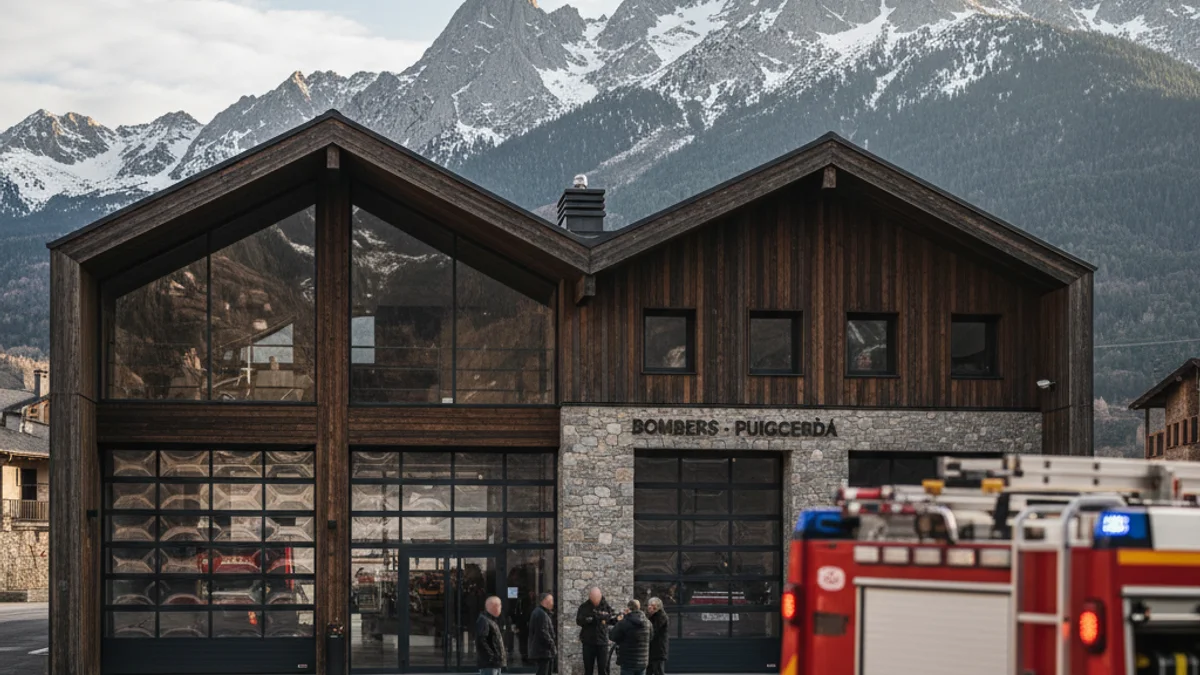 Imatge genèrica de l'exterior d'un parc de bombers en una zona de muntanya.