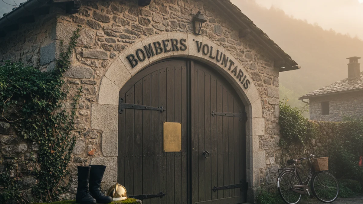 Imatge genèrica d'un parc de bombers en un entorn de muntanya.