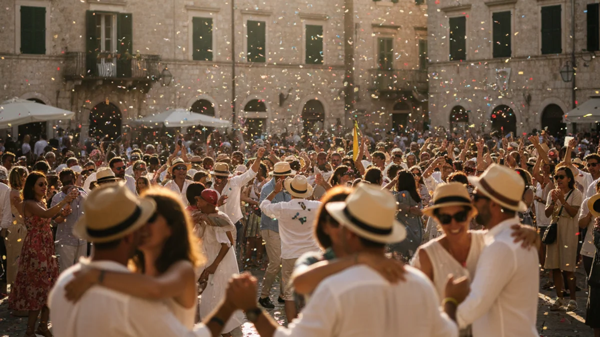 Imatge genèrica d'una plaça concorreguda durant una celebració popular a Catalunya.