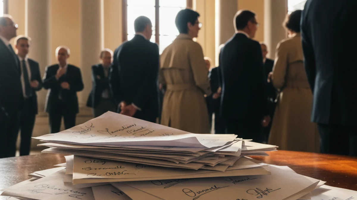 Imagen genérica de unas cajas con miles de firmas presentadas ante una institución pública.