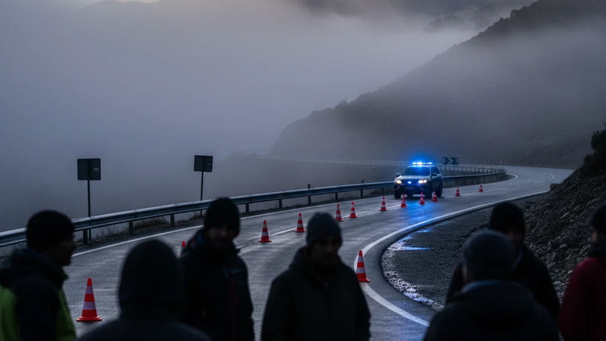 Imagen genérica de una protesta con cortes de carretera a primera hora de la mañana.