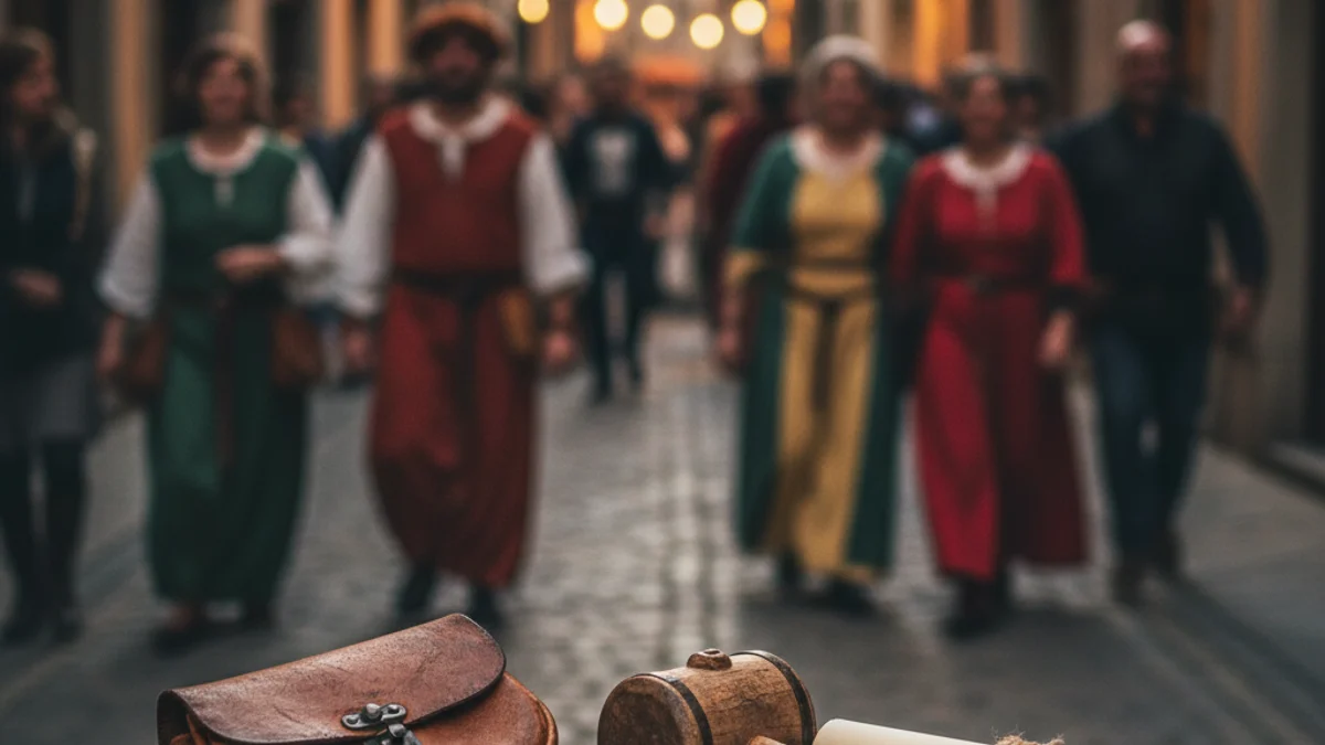 Imagen genérica del ambiente festivo en una calle de una feria medieval.