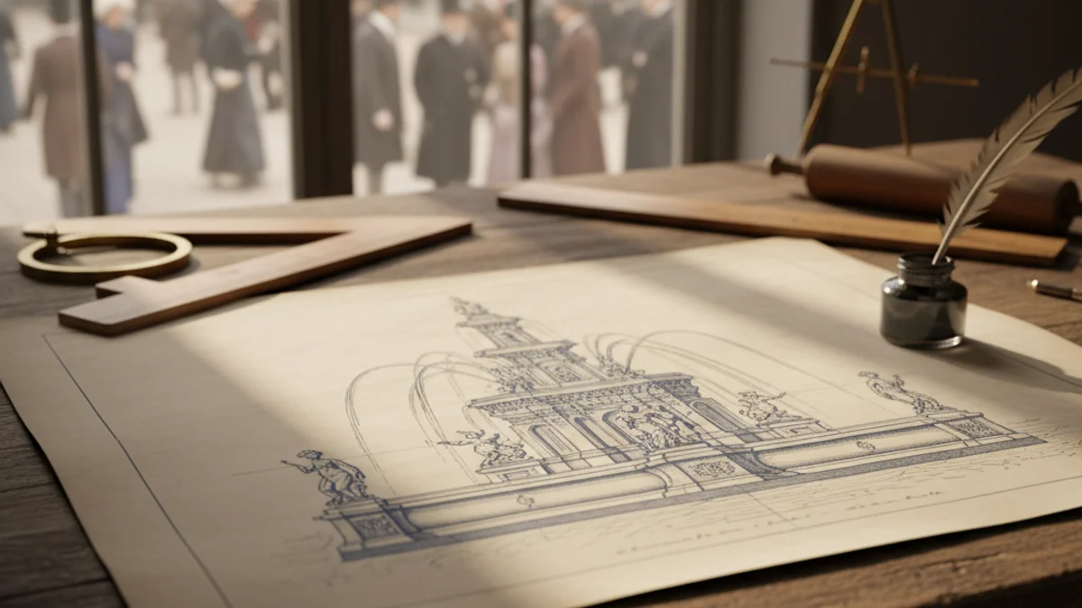 Imagen genérica de unos planos arquitectónicos antiguos sobre una mesa de madera.