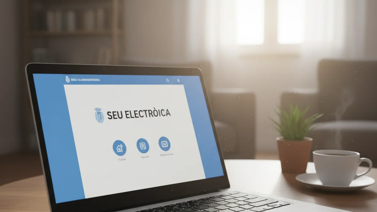 Imatge genèrica d'un ordinador portàtil utilitzat per fer gestions administratives en línia.