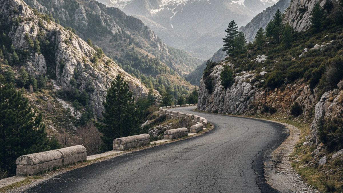 Imatge genèrica d'una carretera de muntanya travessant el Pirineu.