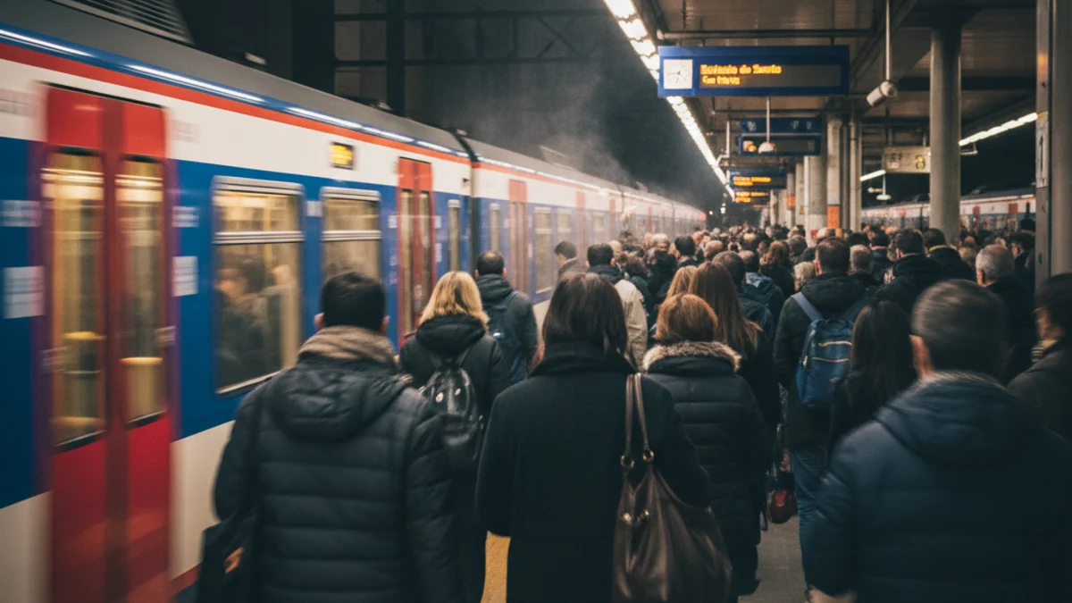 Imatge genèrica d'un tren de Rodalies arribant a una estació de Barcelona.