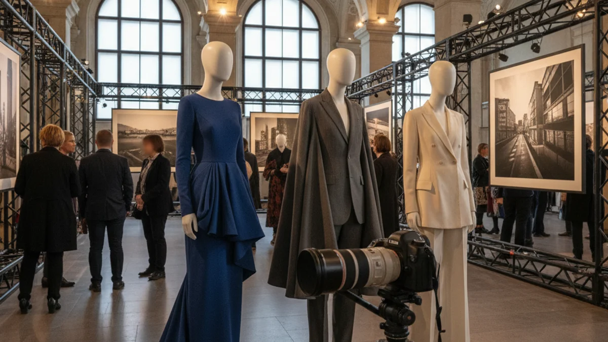 Imatge genèrica d'una exposició que combina la fotografia artística i la moda d'autor en un centre cultural.