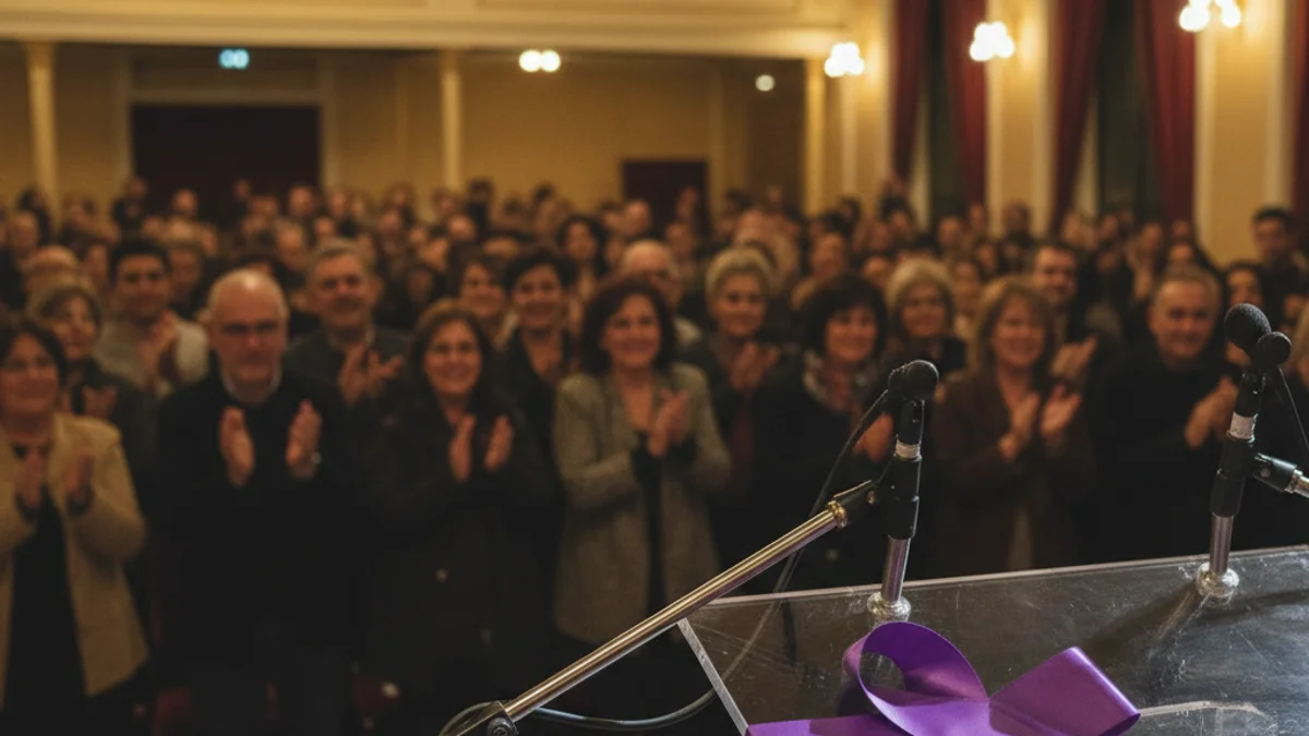 Imatge genèrica d'un acte institucional amb motiu del Dia Internacional de la Dona.
