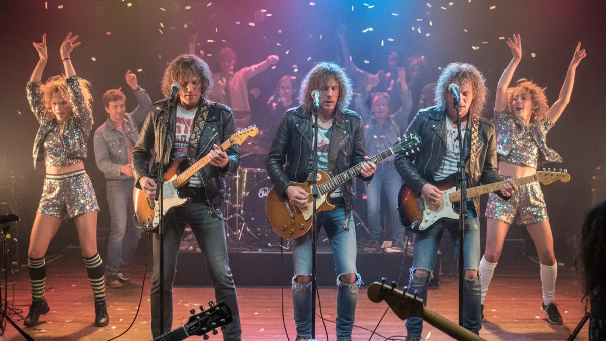 Imatge genèrica d'un escenari amb músics i ballarins actuant sota els focus en un teatre.