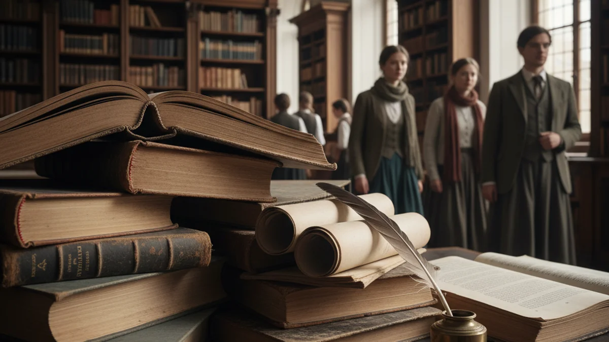 Imatge genèrica de llibres d'història i documents acadèmics en un despatx.