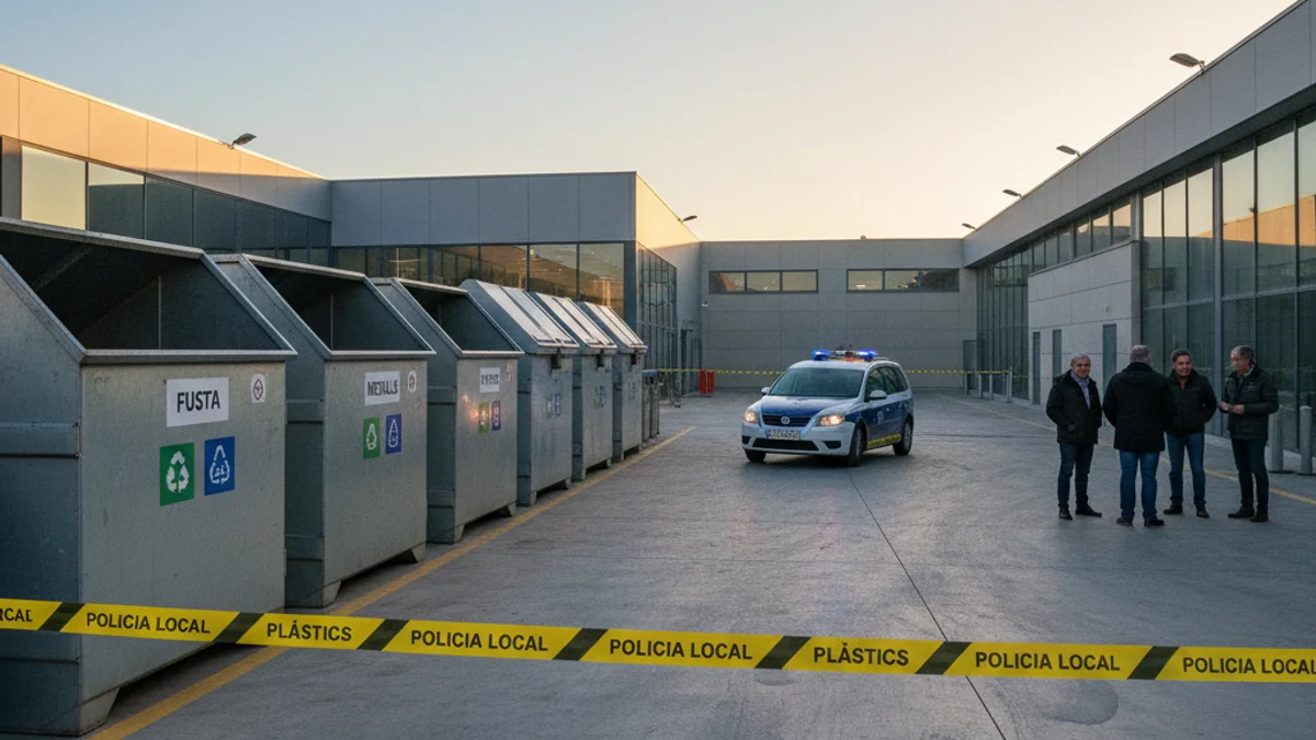 Generic image of a municipal recycling center with waste containers.