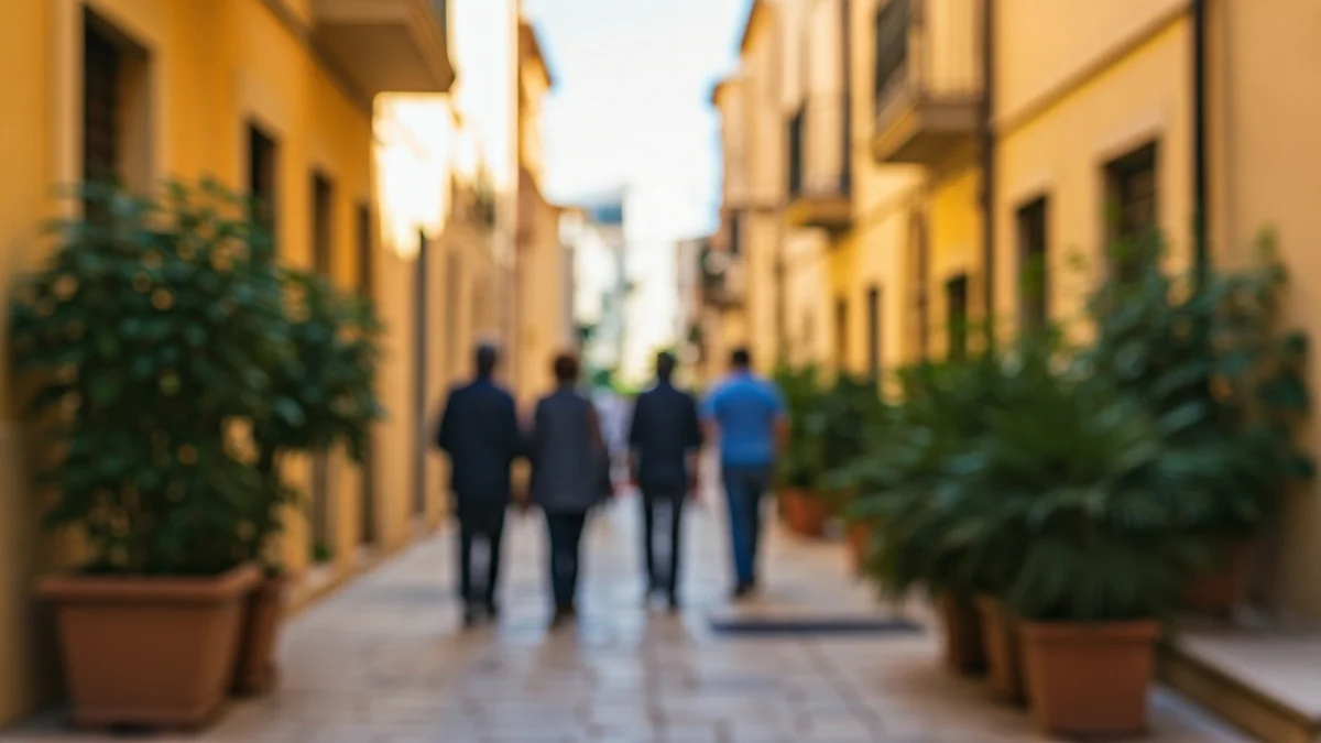Imatge genèrica d'un carrer estret i empedrat d'un barri mediterrani amb balcons i plantes.