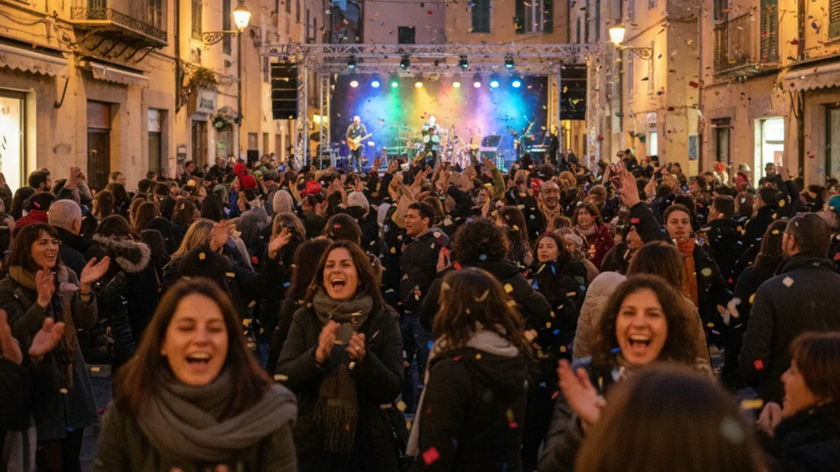 Imatge genèrica d'una multitud gaudint d'un concert a l'aire lliure en una plaça pública.