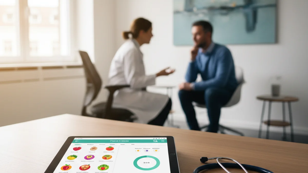 Imatge genèrica d'una consulta mèdica amb una tauleta digital i material de diagnòstic sobre la taula.