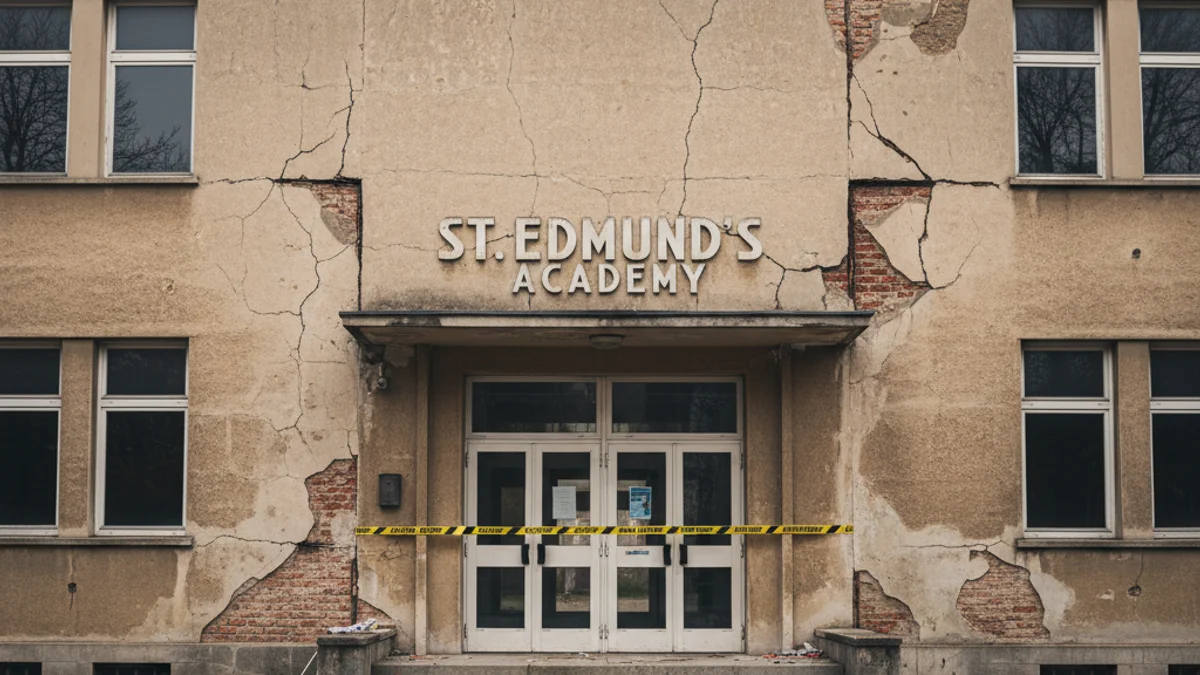 Imatge genèrica d'una escola tancada amb precintes de seguretat per deficiències en l'estructura.