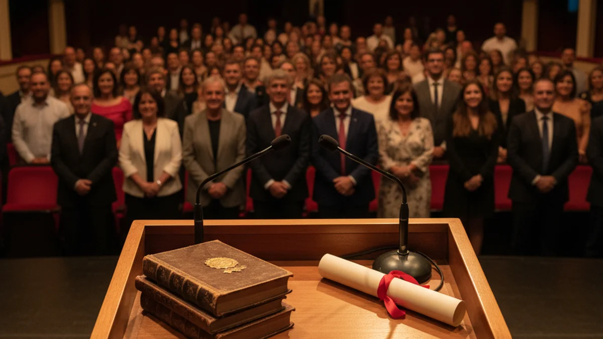 Imatge genèrica d'un escenari de teatre preparat per a un lliurament de premis literaris.