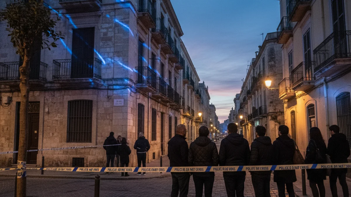 Imatge genèrica d'un carrer tallat per la policia amb llums d'emergència blaves.