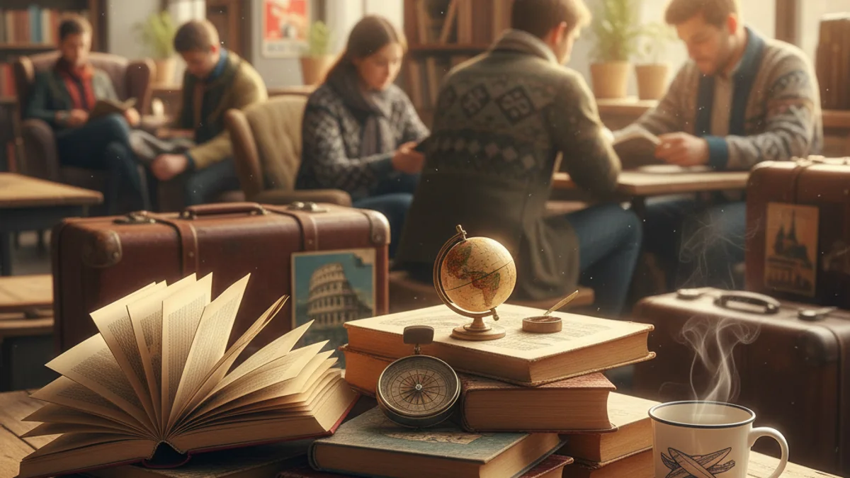 Imatge genèrica de diversos llibres oberts que simbolitzen el viatge a través de la lectura.