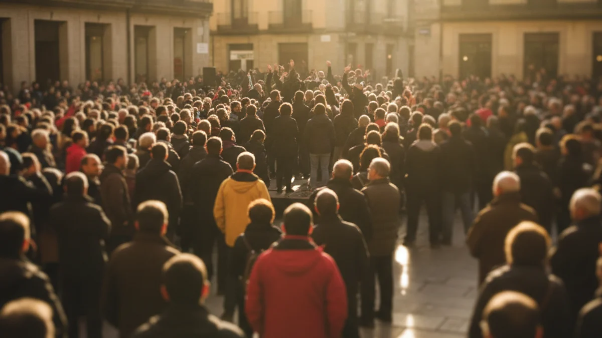 Generic image of a crowd celebrating a public event in a square in Mollerussa.