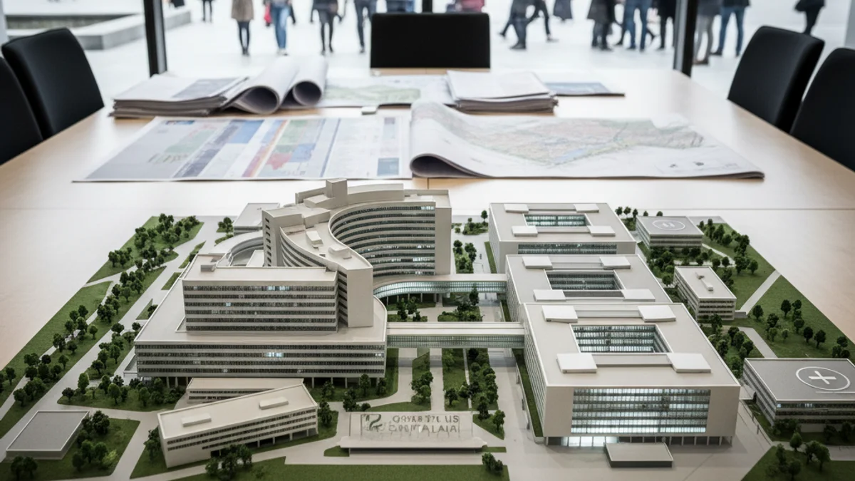 Imatge genèrica d'una maqueta urbanística que representa el futur Campus de Salut.