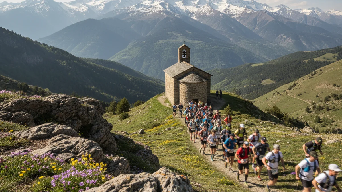 Imatge genèrica d'una cursa de muntanya pels Pirineus en un dia assolellat.