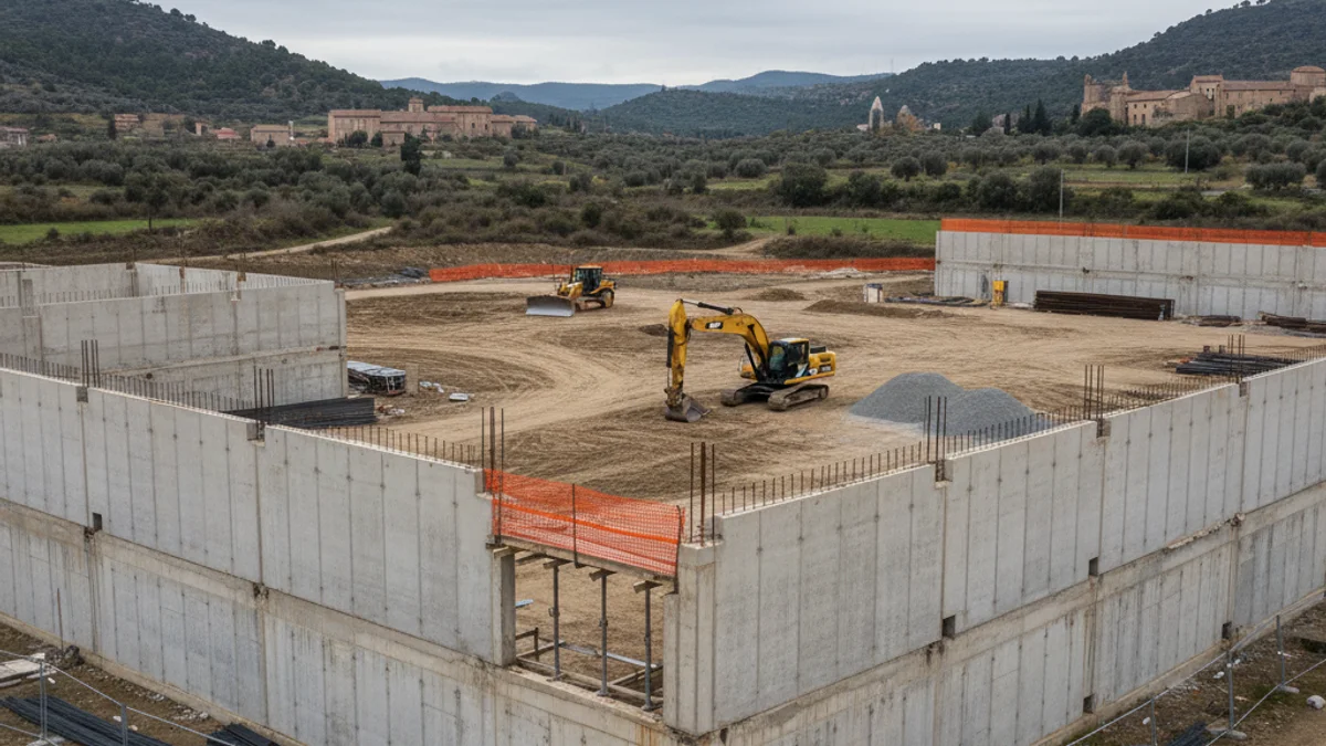 Imatge genèrica d'unes obres d'urbanització en un sector industrial.