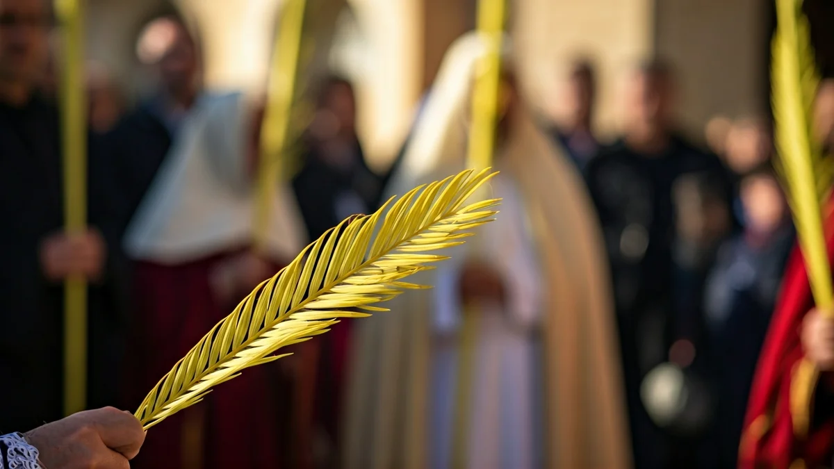 Generic image of a blessed palm branch during Palm Sunday.
