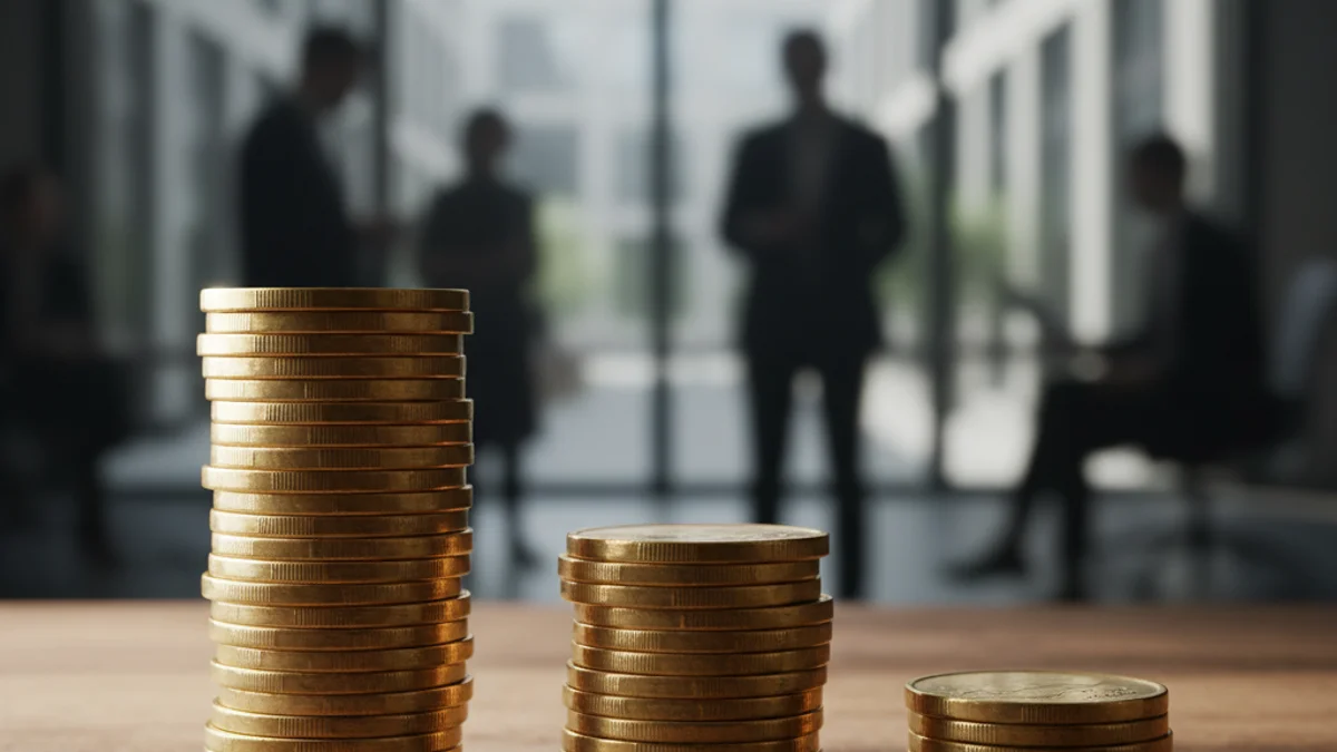 Imatge genèrica de dues piles de monedes de diferent alçada representant la bretxa salarial.