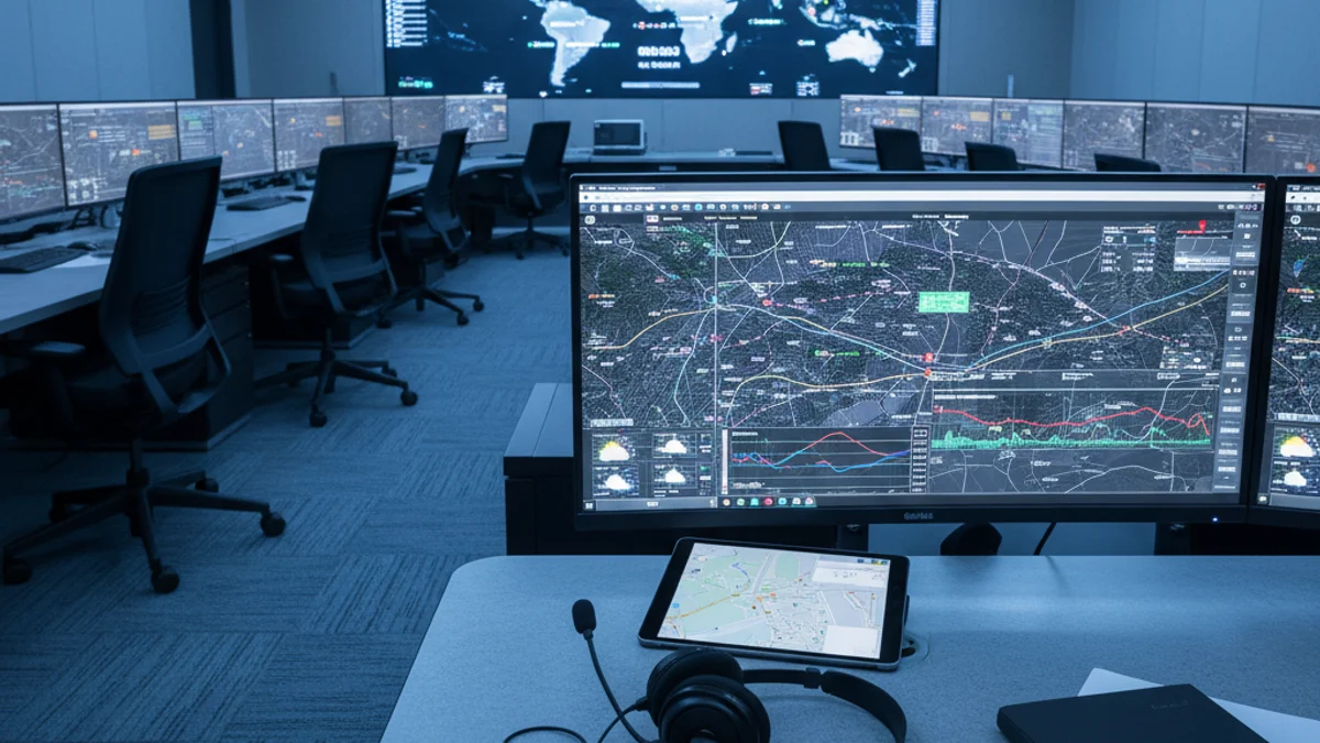 Imatge genèrica d'una sala de control d'emergències amb pantalles de dades.