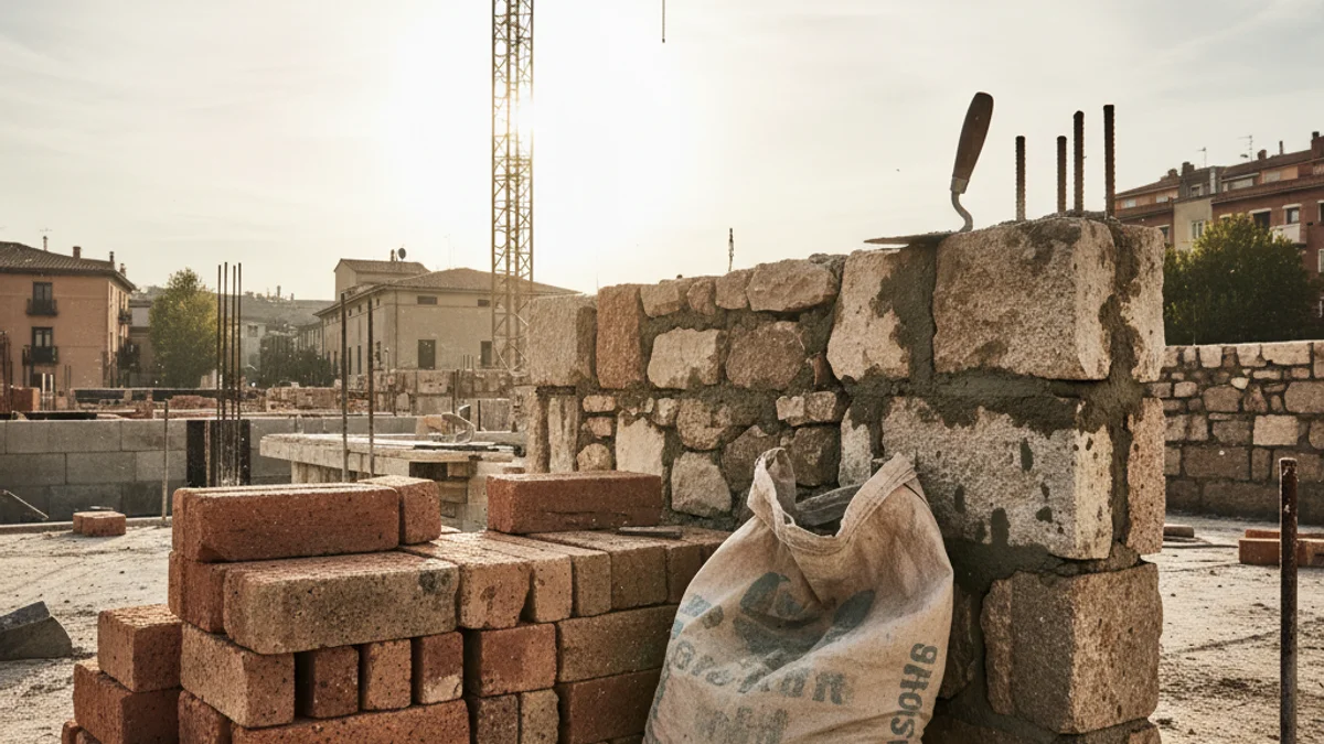 Generic image of construction materials at a building site.