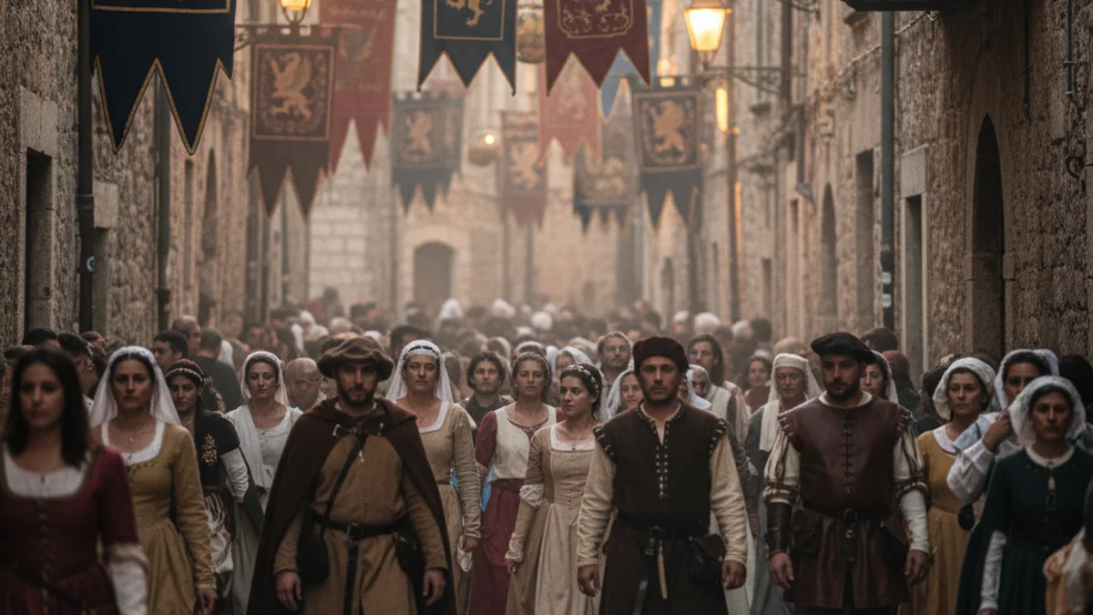 Imatge genèrica de l'ambient festiu en un carrer històric durant una celebració popular.