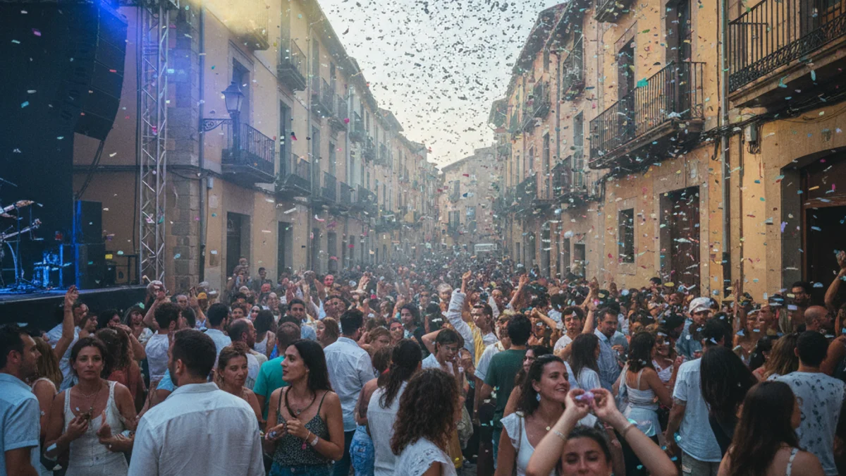 Imatge genèrica d'un festival de música al carrer amb llums i ambient festiu.