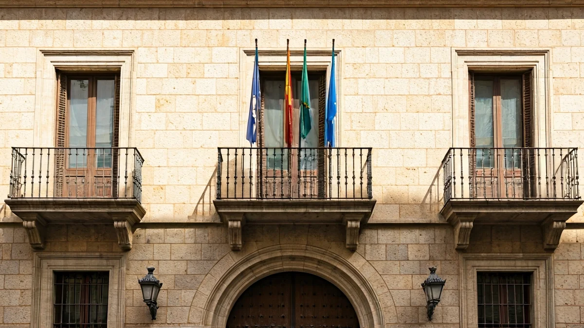 Imatge genèrica de la façana d'un ajuntament català sota el sol de la tarda.