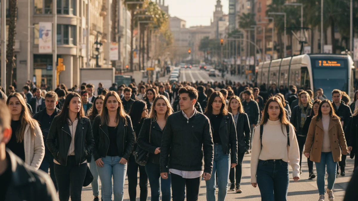 Imagen genérica de una zona urbana con diversidad de peatones caminando por la ciudad.